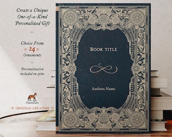 Navy Personalized Hardcover Journal: Vintage Wedding Guest Book