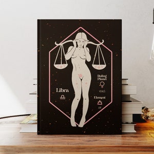 Diário de capa dura do Zodíaco de Libra: Caderno de Astrologia Feminista