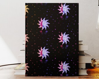 Sun & Moon Galaxy Hardcover Journal, Mystic Celestial Notebook
