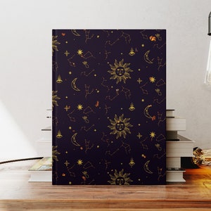 Sun and Constellations Notebook celestial astrology aesthetic witchy gifts spiral hardcover perforated lined blank journal stationary image 1