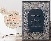 Navy Personalized Custom Book wedding vintage aesthetic perforated lined blank hardcover journal notebook Christmas gifts
