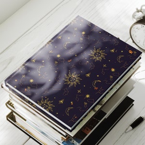 Sun and Constellations Notebook celestial astrology aesthetic witchy gifts spiral hardcover perforated lined blank journal stationary image 2