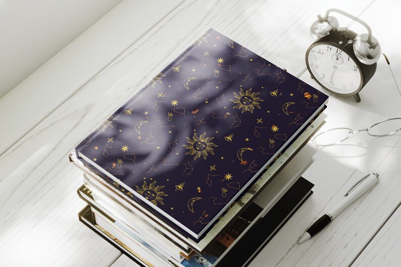 Sun and Constellations Notebook celestial astrology aesthetic witchy gifts spiral hardcover perforated lined blank journal stationary image 2