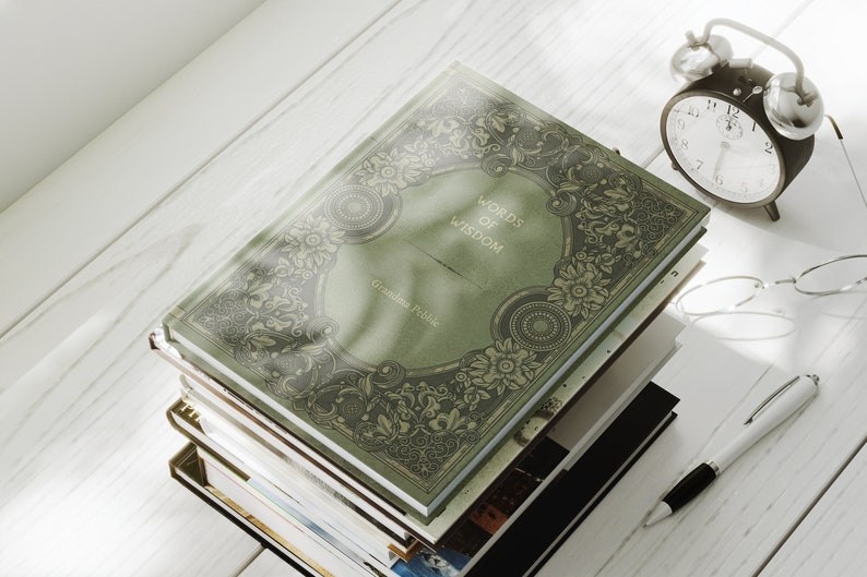 Antique Green Personalized Custom Book wedding vintage aesthetic lined blank hardcover journal notebook gifts stationary imagem 6