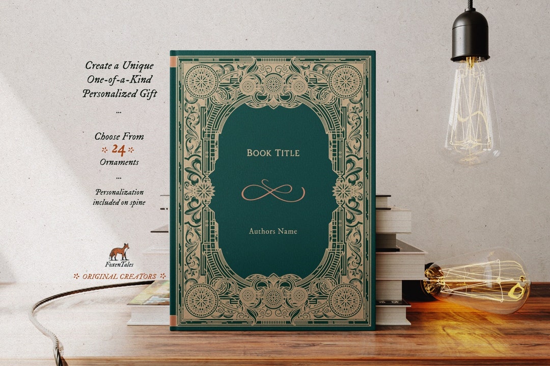 Teal Personalized Custom Book Wedding Vintage Aesthetic Lined Blank  Hardcover Journal Notebook Gifts Stationary 