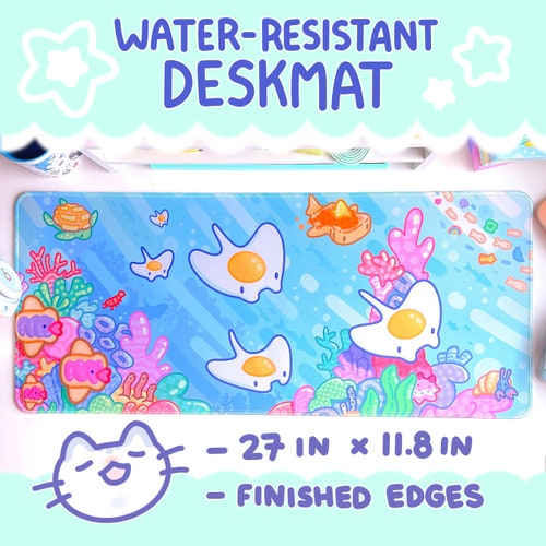 Manta Egg Desk Mat Mousepad Gaming Set up Computer Desk Water