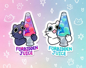 Forbidden Juice Lava Lamp Glossy Waterproof Sticker Laptop Water Bottle Cute Pet 90s Nostalgia
