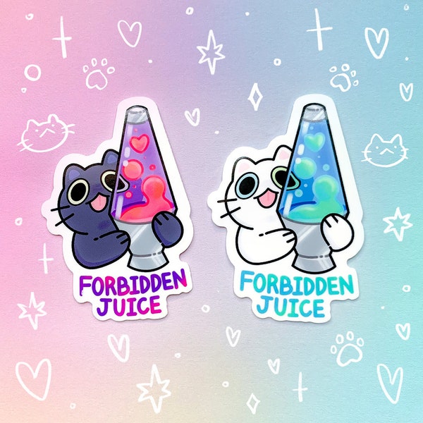 Forbidden Juice Lava Lamp Glossy Waterproof Sticker Laptop Water Bottle Cute Pet 90s Nostalgia