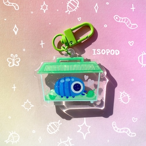 Isopod Critter Keeper Acrylic Charm Keychain Nature Cute Bug
