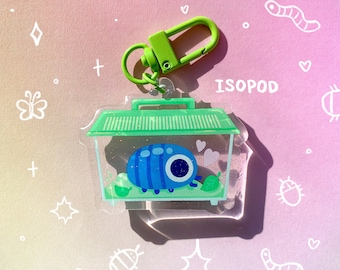 Isopod Critter Keeper Acrylic Charm Keychain Nature Cute Bug