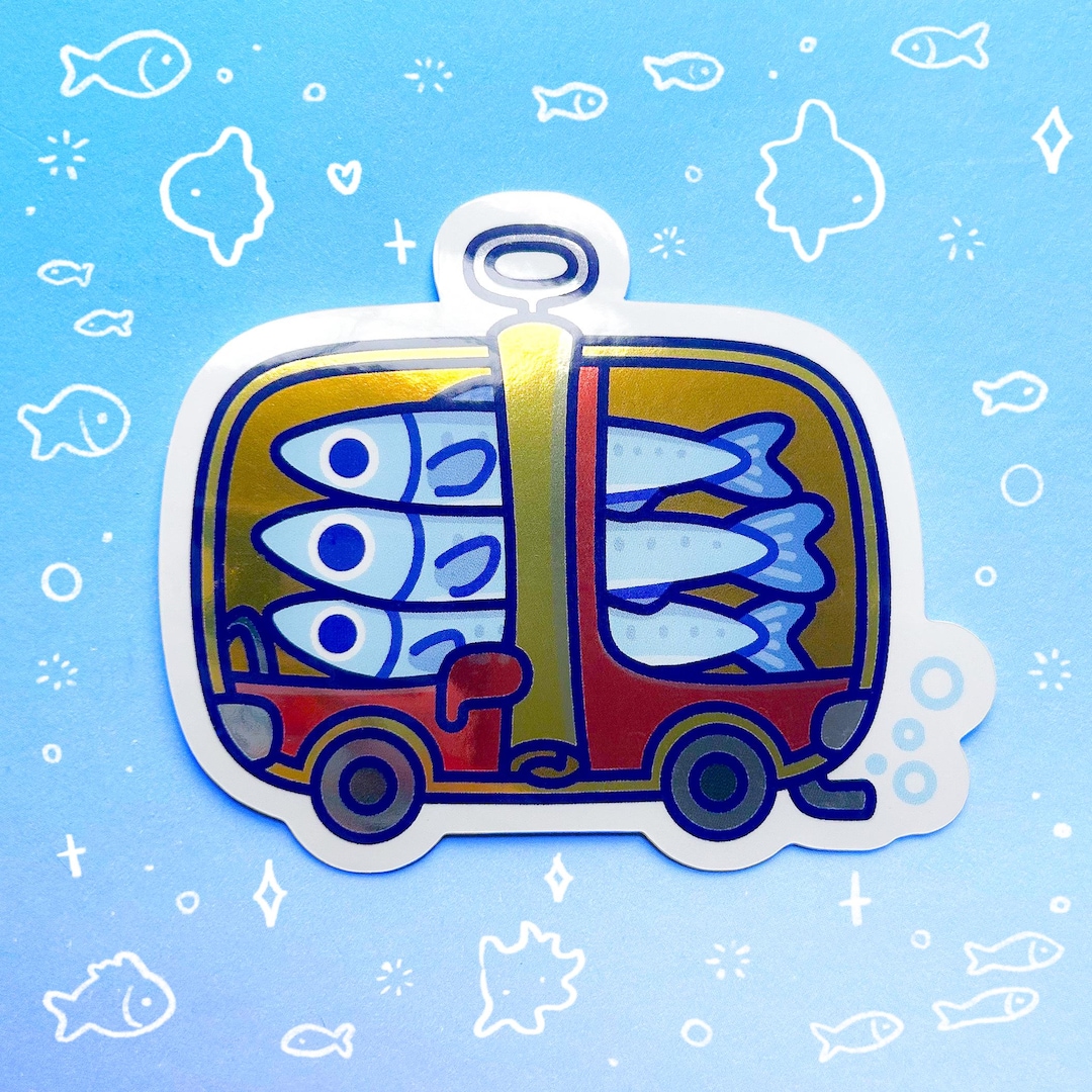 Tinned Fishmobile Waterproof Sticker Cute Fish Sardine Can Seafood Car ...