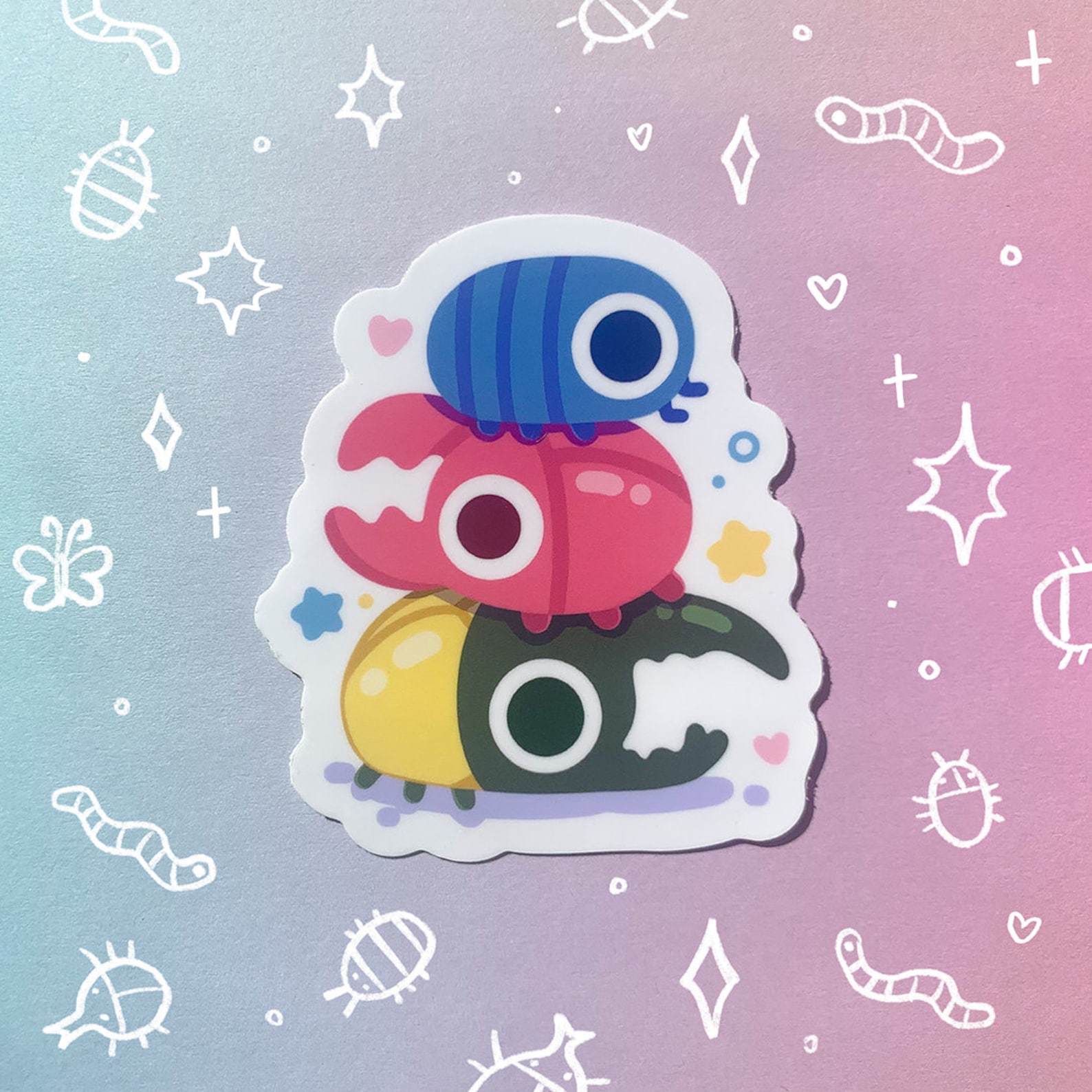 Bugstack Isopod Beetles Glossy Waterproof Sticker Laptop Water Bottle ...