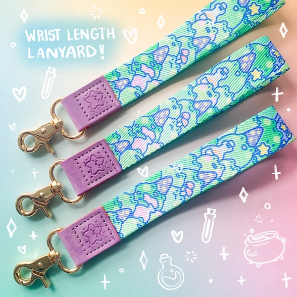 Wizard Frog WRIST-LENGTH Lanyard Cute Frog Magic Toad Fantasy Cute Wristlet Keychain