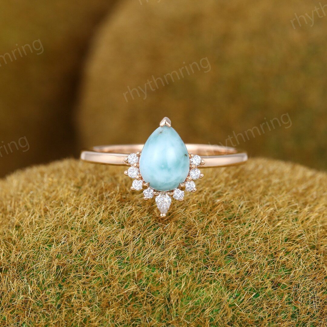 Pear Shape Larimar Ring