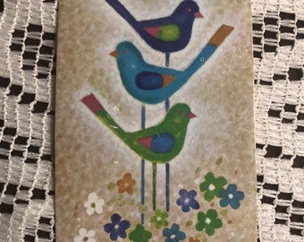 Colorful Vintage Birds Card for Junk Journals or Other Projects, Collecting, or Swapping/Trade Card