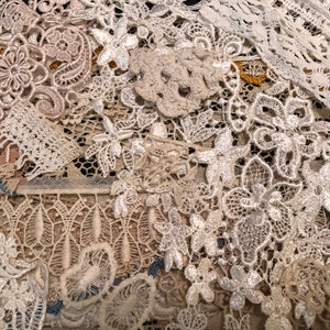 Antique/Older Vintage Texture Grab Bag Snippets Antique/Vintage Trim Pieces/Bundles Antique Lace, French Lace, Tatting, etc See description image 4