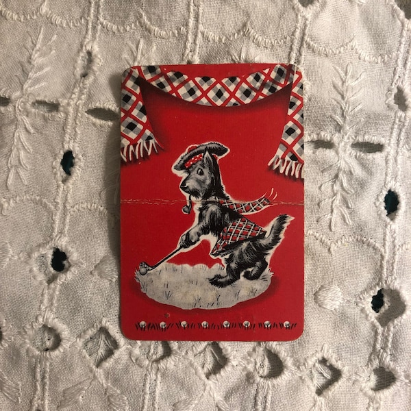 Very Old, Tiny/Miniature Cards of Cute Dog Playing Golf/Cards Have Serial Numbers /Vintage Dog Ephemera (See Pictures and the Description!)