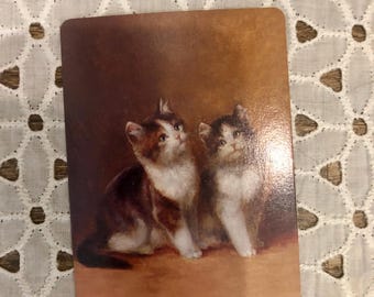 Vintage Precious Kitten Cat Swap/ Play. Card - Collecting, “Junk” Journals, Ephemera, Swapping, Crafting, Collage, etc. Image on both sides!