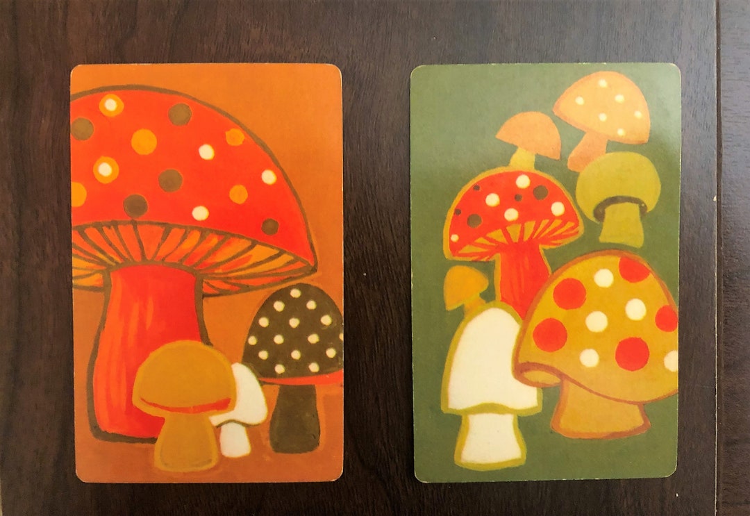 Unique, Cute Vintage Mushroom Card Pair for Junk Journals/scrapbooking