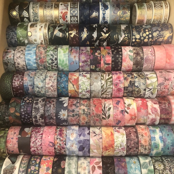15 Piece Washi Tape Sample Cards! 7 yds. Total!!! (18 "ea) Choose Your Theme!  ournals, Planners, Crafts, HUGE Selection! READ DESCRIPTION!