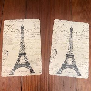 Vintage Eiffel Tower Cards (2) | Eiffel Tower Ephemera | Paris Ephemera