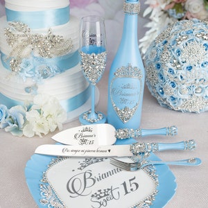 Pala Y Cuchillo Quinceanera White Gold Quinceanera Package White