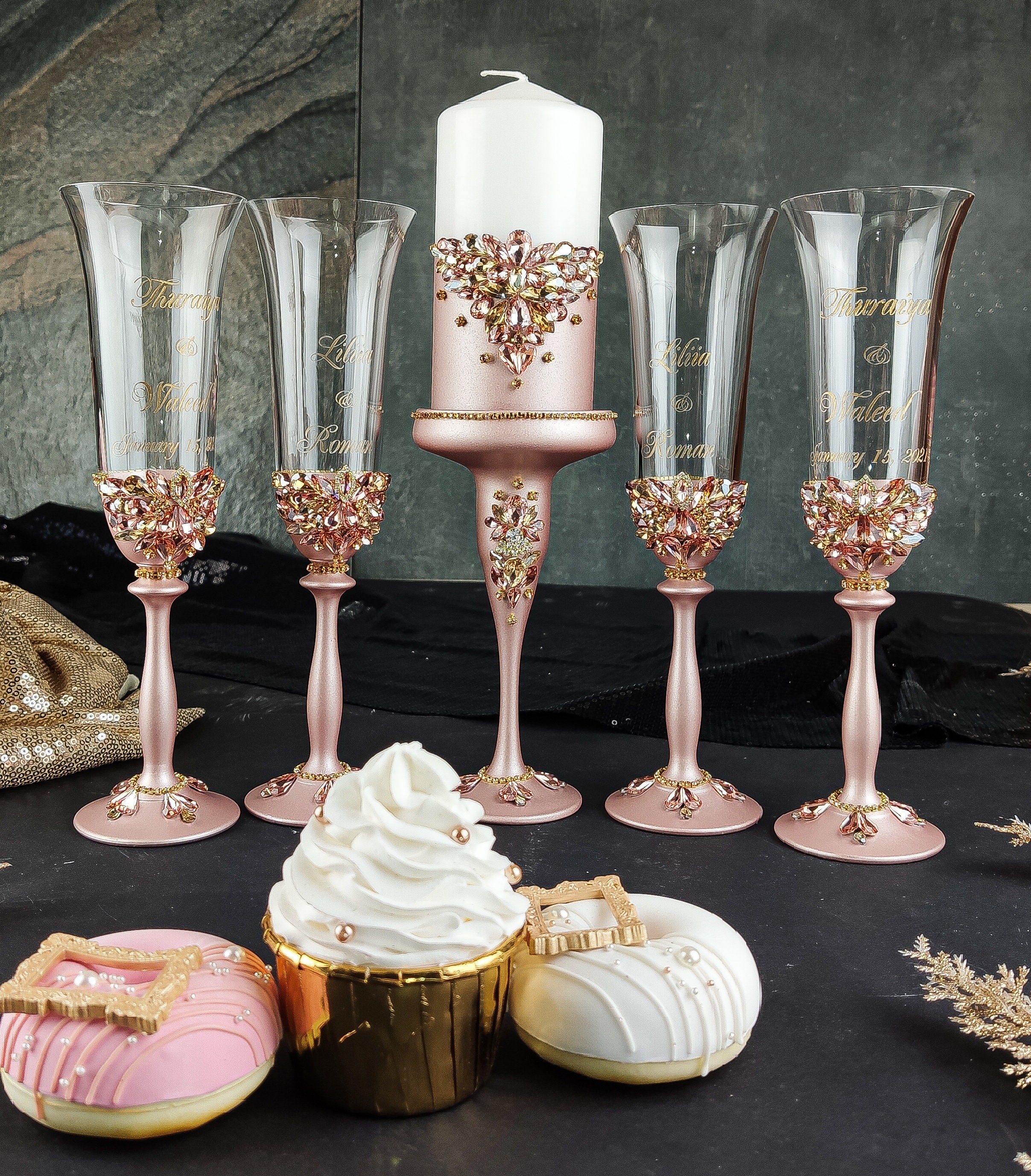 Brindis quinceañera rose gold quinceanera glasses champagne Etsy