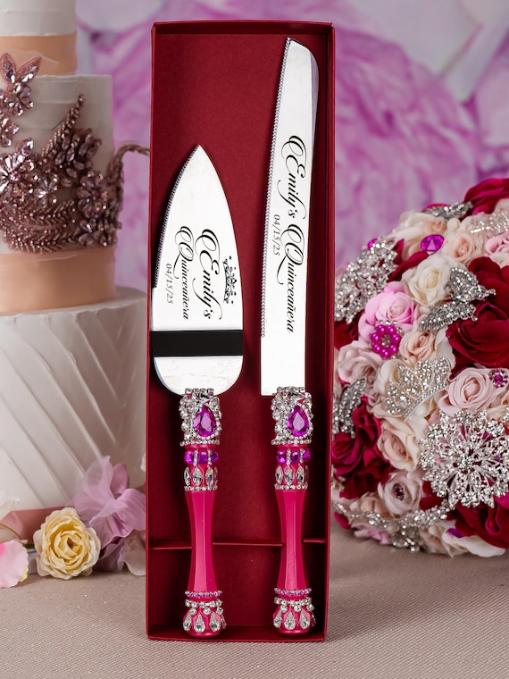 Fuchsia Quinceanera Bouquet: Hot Pink & Silver Ramo, Sweet  display picture 1
