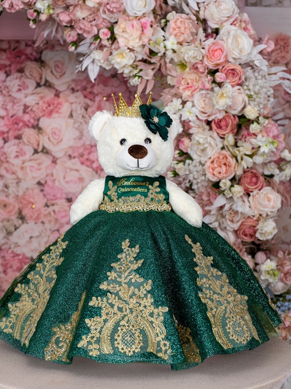 green and gold quince dress Applique Long Sleeve Quinceanera Dress by Rachel Allan RQ1137 main image 1