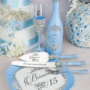 Mis Quince Años Copas Brindis Champagne Flutes Set of 12