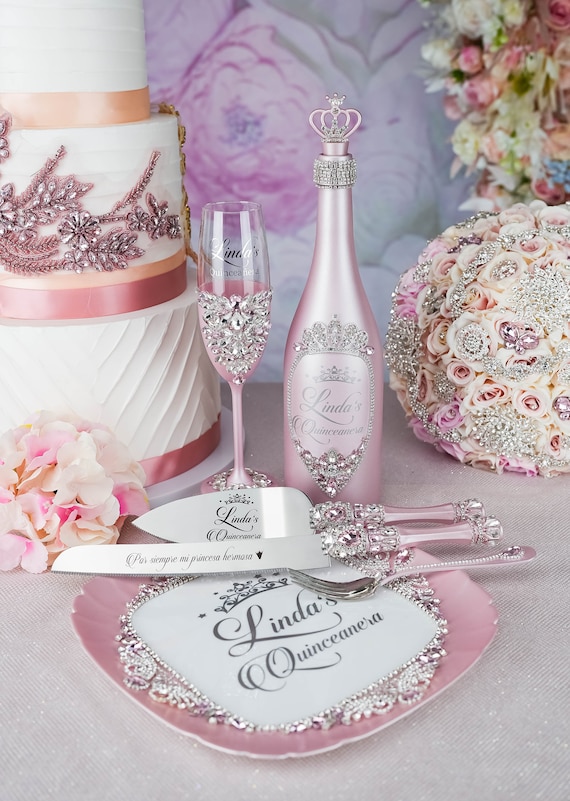 Brindis Quinceanera Rose Gold Copas Quinceanera Cake Knife Mis