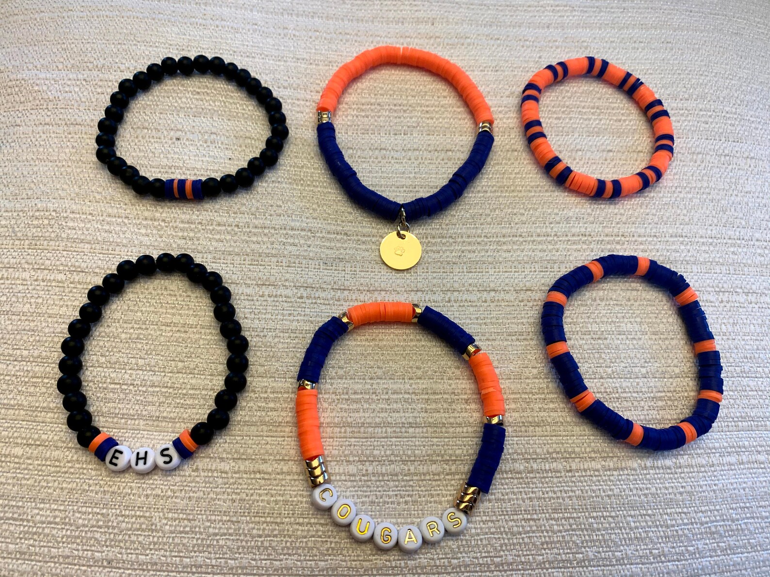 Set of 2 Personalized School Spirit Stretchy Bracelet Custom Etsy