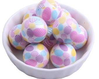 20mm Easter Egg Bubblegum Beads | Easter Beads | Springtime Beads | Easter Jewelry | Pastel Beads | Easter Egg Beads