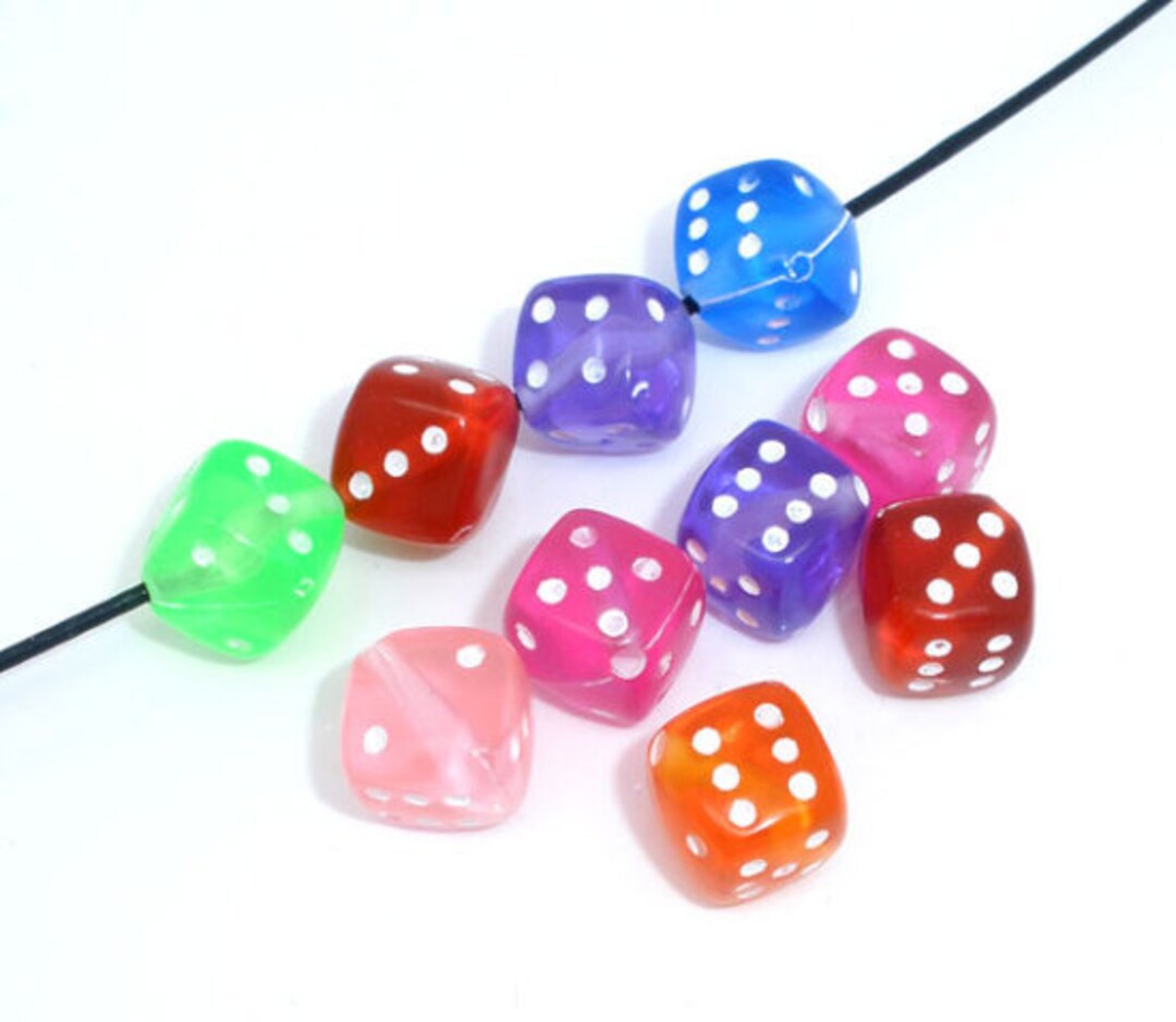 8mm Plastic Dice Beads 8mm Dice Beads Gambling Beads Bunko Beads DIY Jewelry Supply Las Vegas