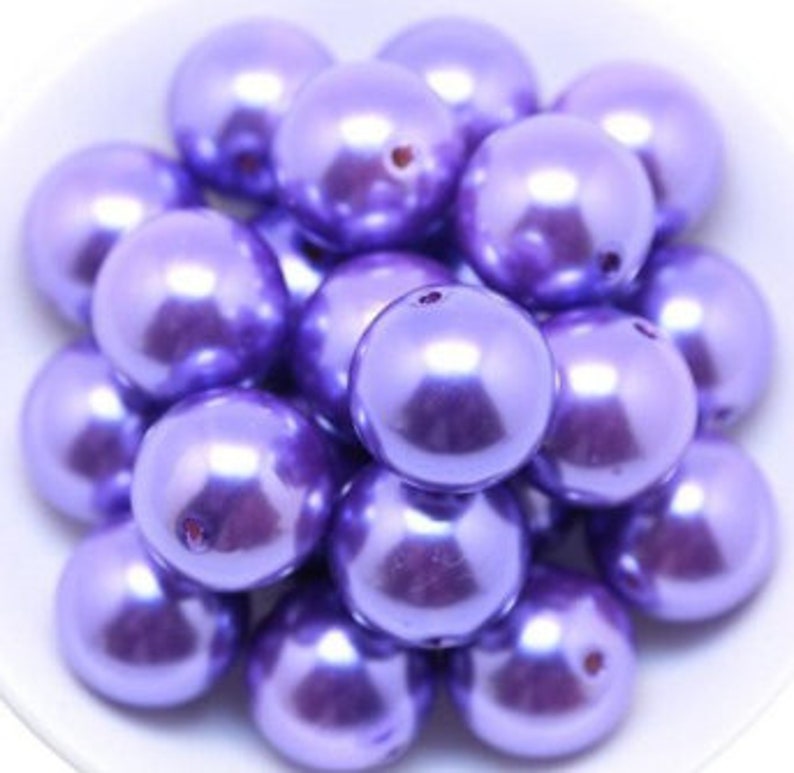 20mm Beads Pearl Solid Color Beads Purple Bubblegum Beads Purple Beads Purple Pearl Beads Purple Pearls
