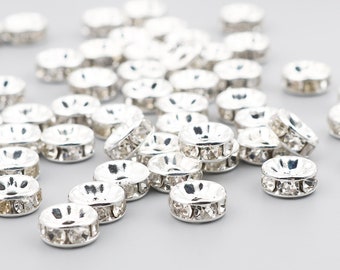 6mm Rhinestone Spacer Beads | Rhinestone Spacers | Pack of 100