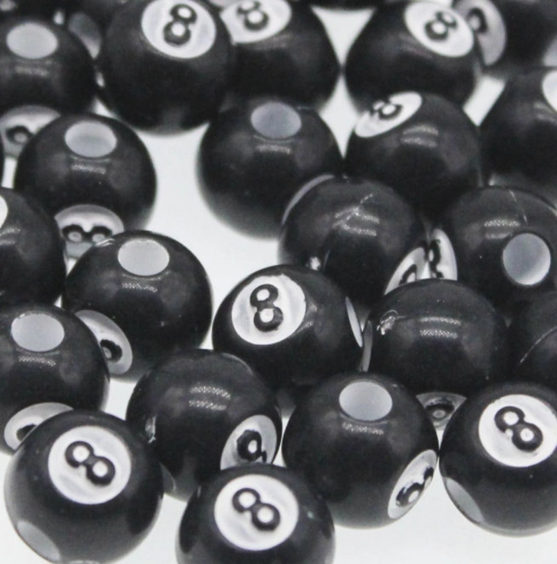 Eight Ball Beads Billiard Beads Pool Beads Big Hole Etsy