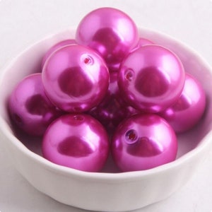 20mm Rose Pearl Beads | Pearl Solid Color Beads | Bubblegum Beads | Pearl Chunky Beads | Jewelry Supply | Cute Chunky Beads