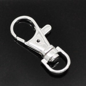 Silvertone Swivel Clips | Silver Key Ring Clips | Keychain Findings | Keyring Findings