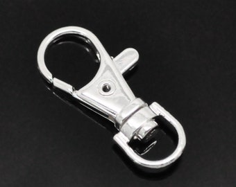 Silvertone Swivel Lobster Clasps | Keychain Findings
