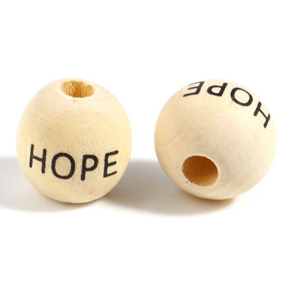 16mm bead | Wood Bead | Word Beads | Love Beads | Hope Beads | Faith Beads | Pack of 20 Beads