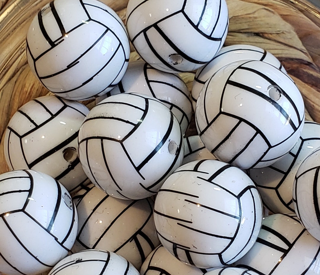 20mm Volleyball Bubblegum Beads Sports Beads Volleyball Beads