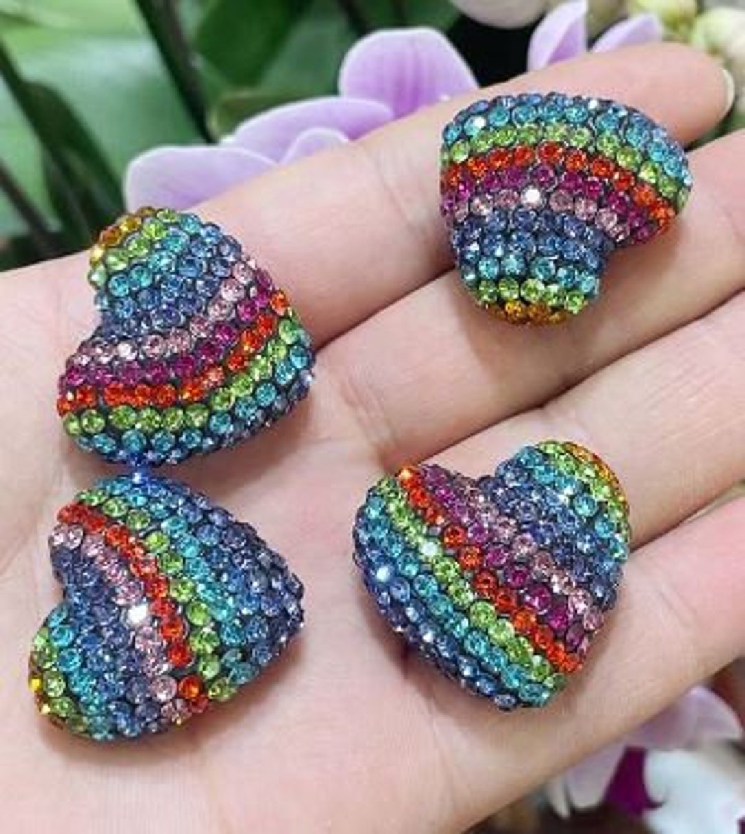 Bulk Beads Heart Beads Polymer Clay Heart Beads Assorted Beads 