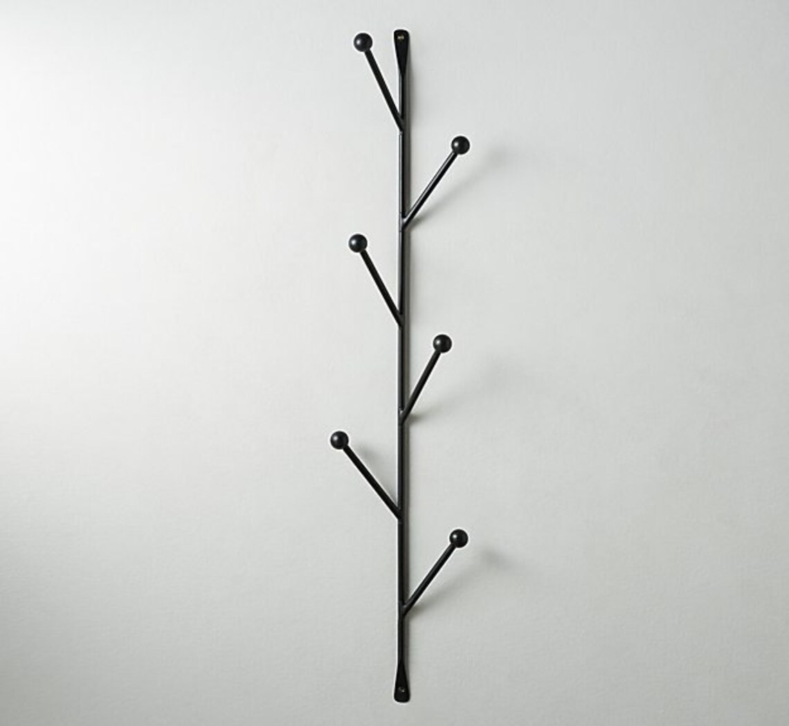 Wrought Iron Wall Hanger Black Metal Clothes Hanger Etsy