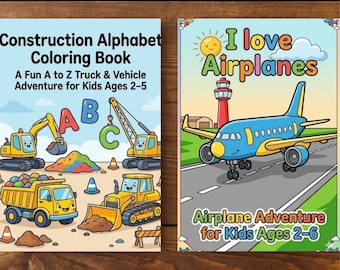 Vehicle Coloring Book for Kids — Printable Cars Trucks Coloring Pages for Boys Digital Download