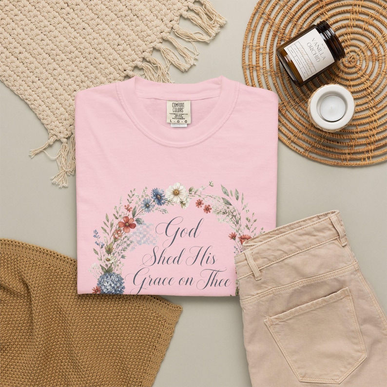 God Shed His Grace on Thee Shirt — Christian Mom Shirt Patriotic Homeschool Comfort Colors Tee image 6