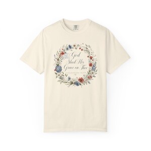 God Shed His Grace on Thee Shirt — Christian Mom Shirt Patriotic Homeschool Comfort Colors Tee image 2