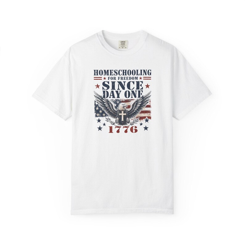 Homeschooling for Freedom Shirt — Christian Mom Shirt Patriotic Homeschool Comfort Colors Tee Gift image 6