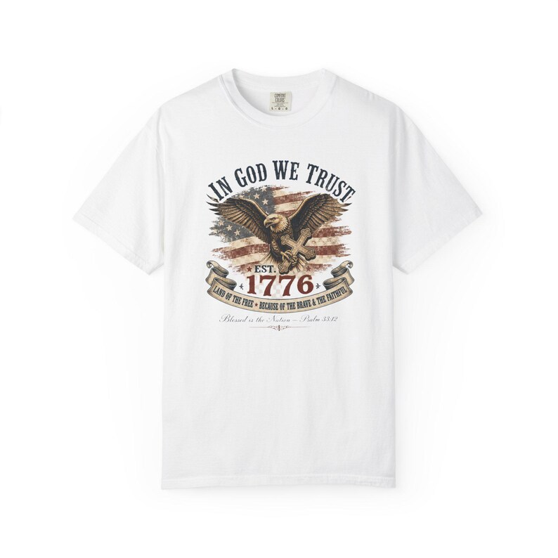 In God We Trust Shirt — Christian Mom Shirt Patriotic Homeschool Comfort Colors Tee Gift for Her image 14
