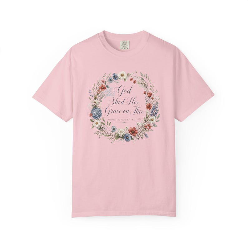 God Shed His Grace on Thee Shirt — Christian Mom Shirt Patriotic Homeschool Comfort Colors Tee image 5